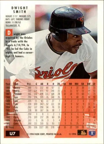1994 Fleer Update #7 Dwight Smith NM-MT Orioles ID:24270 - Baseball Card Single
