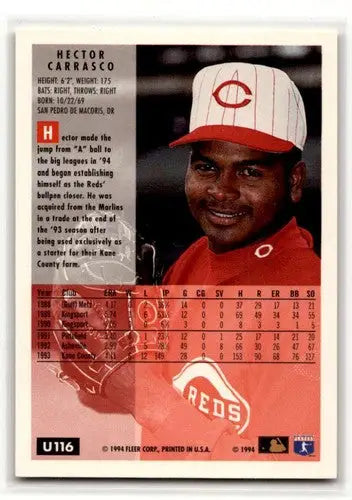 1994 Fleer Update #U116 Hector Carrasco Cincinnati Reds Baseball Car ID:53115 - Baseball Card Single