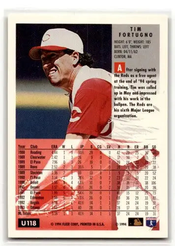 1994 Fleer Update #U118 Tim Fortugno Cincinnati Reds Baseball Cards ID:53135 - Baseball Card Single