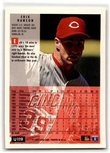 1994 Fleer Update #U119 Erik Hanson Cincinnati Reds Baseball Cards ID:53136 - Baseball Card Single