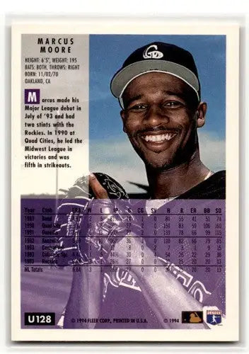 1994 Fleer Update #U128 Marcus Moore Colorado Rockies Baseball Cards ID:53118 - Baseball Card Single