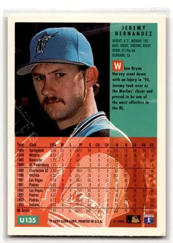 1994 Fleer Update #U135 Jeremy Hernandez Florida Marlins Baseball Ca ID:53188 - Baseball Card Single