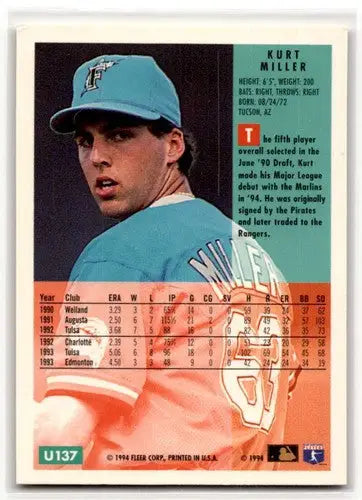 1994 Fleer Update #U137 Kurt Miller Florida Marlins Baseball Cards ID:53186 - Baseball Card Single