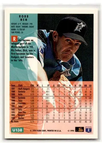1994 Fleer Update #U138 Robb Nen Florida Marlins Baseball Cards ID:53185 - Baseball Card Single