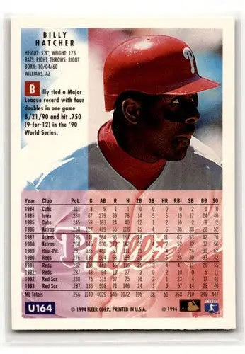 1994 Fleer Update #U164 Billy Hatcher Philadelphia Phillies Baseball ID:53114 - Baseball Card Single