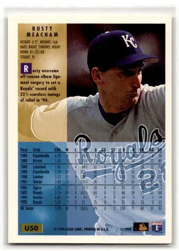 1994 Fleer Update #U50 Rusty Meacham Kansas City Royals Baseball Car ID:53200 - Baseball Card Single