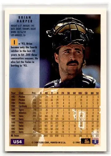 1994 Fleer Update #U54 Brian Harper Milwaukee Brewers Baseball Cards ID:53196 - Baseball Card Single
