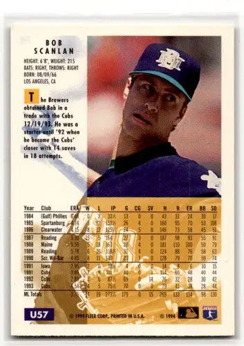 1994 Fleer Update #U57 Bob Scanlan Milwaukee Brewers Baseball Cards ID:53193 - Baseball Card Single