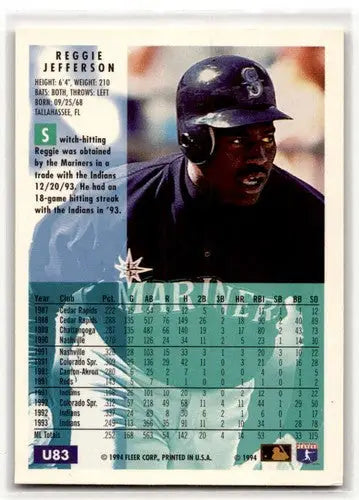 1994 Fleer Update #U83 Reggie Jefferson Seattle Mariners Baseball Ca ID:53178 - Baseball Card Single