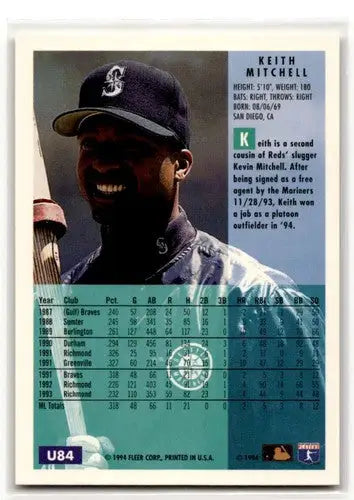 1994 Fleer Update #U84 Keith Mitchell Seattle Mariners Baseball Card ID:53177 - Baseball Card Single