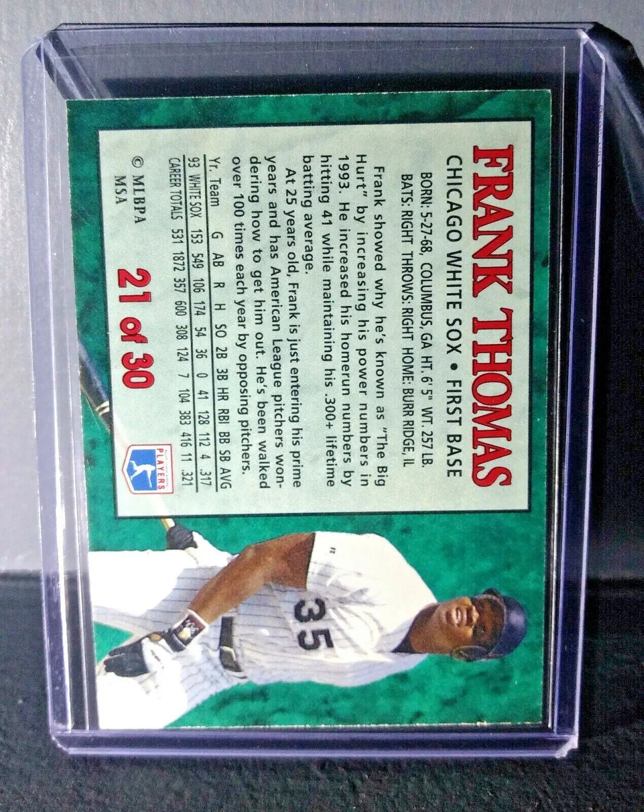 1994 Frank Thomas Post Collection #21 Baseball Card Chicago White Sox - Baseball Card Single