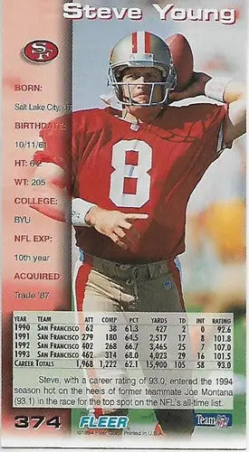 1994 Game Day #374 Steve Young NM-MT 49ers ID:21030 - Football Card Single