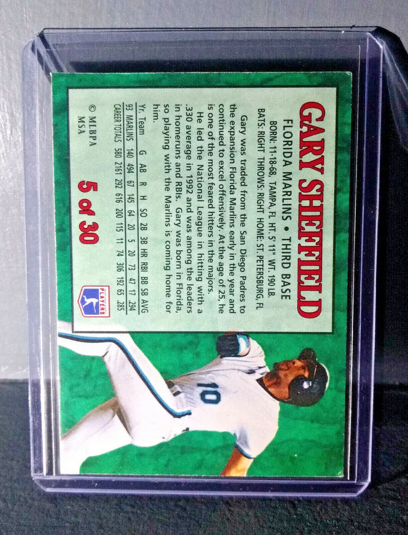 1994 Gary Sheffield Post Collection #5 Baseball Card Florida Marlins