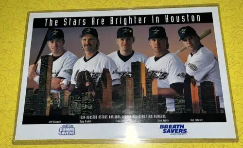 Framed Houston Astros Stars Brighter poster featuring Bagwell, Biggio, Drabek, Caminiti