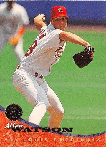 Original gloss baseball card of Allen Watson NM-MT from 1994 Leaf #163