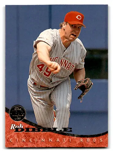 Original gloss Rob Dibble baseball card from 1994 Leaf #166 Reds ID 71794