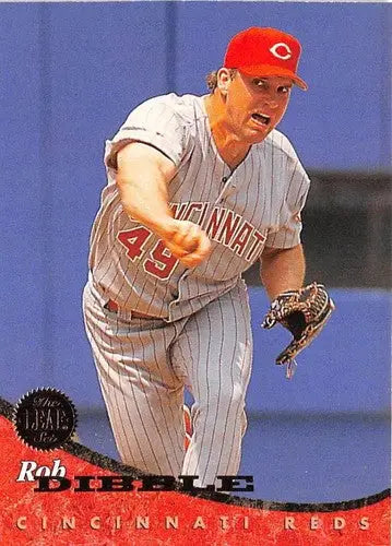 Original gloss Rob Dibble baseball card from 1994 Leaf #166 Reds NM-MT