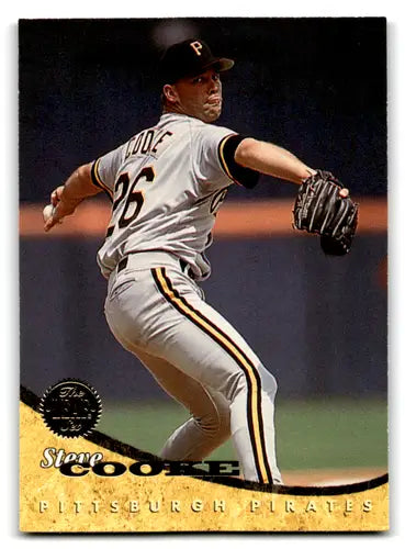 Original gloss baseball card featuring Steve Cooke from 1994 Leaf Pirates NM Near Mint