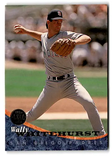 Original gloss Wally Whitehurst baseball card from 1994 Leaf #216 NM-MT Padres