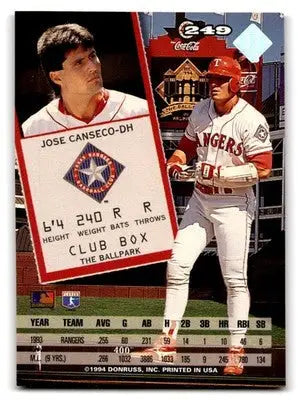 1994 Leaf #249 Jose Canseco - Baseball Card Single