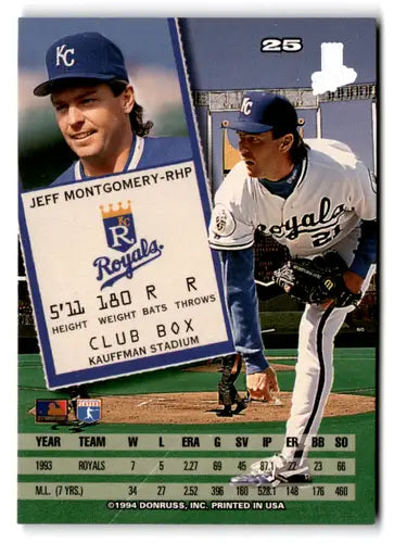 1994 Leaf #25 Jeff Montgomery NM-MT Royals ID:72542 - Baseball Card Single