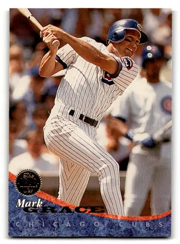 Original gloss 1994 Leaf Mark Grace baseball card featuring Simply Sandoval Cubs ID 64211