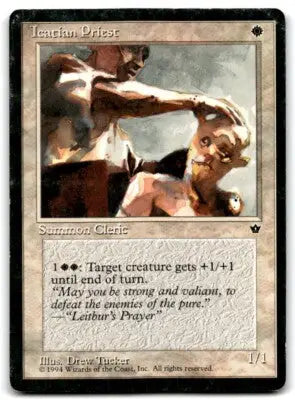 Magic The Gathering fallen empires Icatian Priest card displayed with text-align center style