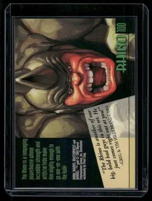 1994 Marvel Masterpieces Rhino #100 - Marvel Card Single