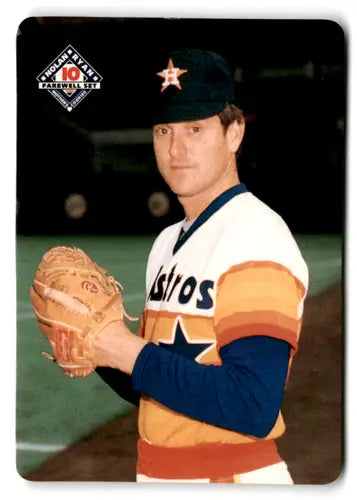 Nolan Ryan baseball card with original gloss from 1994 Mother’s Cookies Nolan Ryan Farewell series