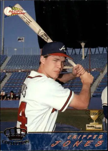 Original gloss Chipper Jones baseball card 1994 Pacific #10 Chipper Jones NM-MT Braves