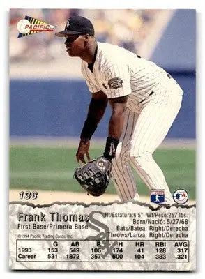 1994 Pacific #138 Frank Thomas - Baseball Card Single