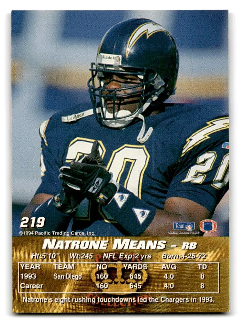 1994 Pacific #219 Natrone Means - Football Card Single