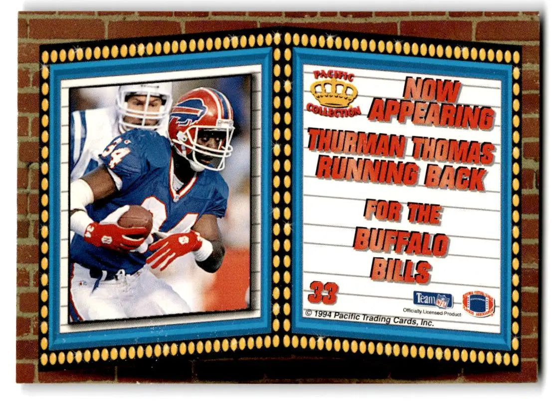 1994 Pacific #33 Thurman Thomas Marquee Prisms - Football Card Single