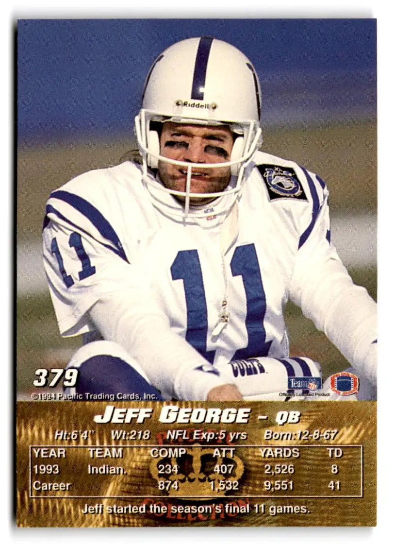1994 Pacific #379 Jeff George - Football Card Single