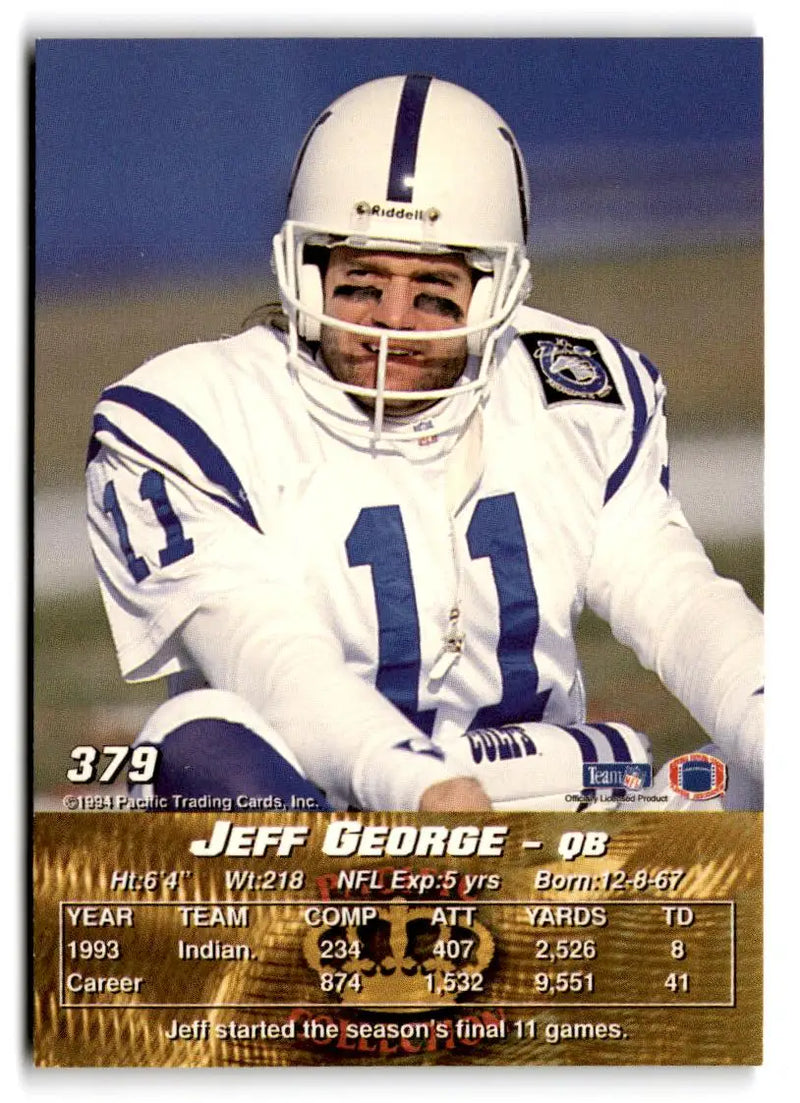 1994 Pacific #379 Jeff George - Football Card Single