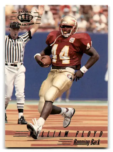 Original gloss football player in action featuring William Floyd rookie 49ers card
