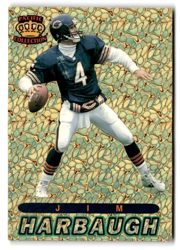 Vintage Jim Harbaugh football trading card with original gloss from Pacific Prisms Gold