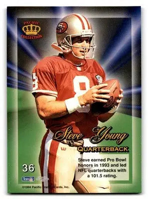 1994 Pacific Triple Folder Steve Young #36 49ers - Football Card Single
