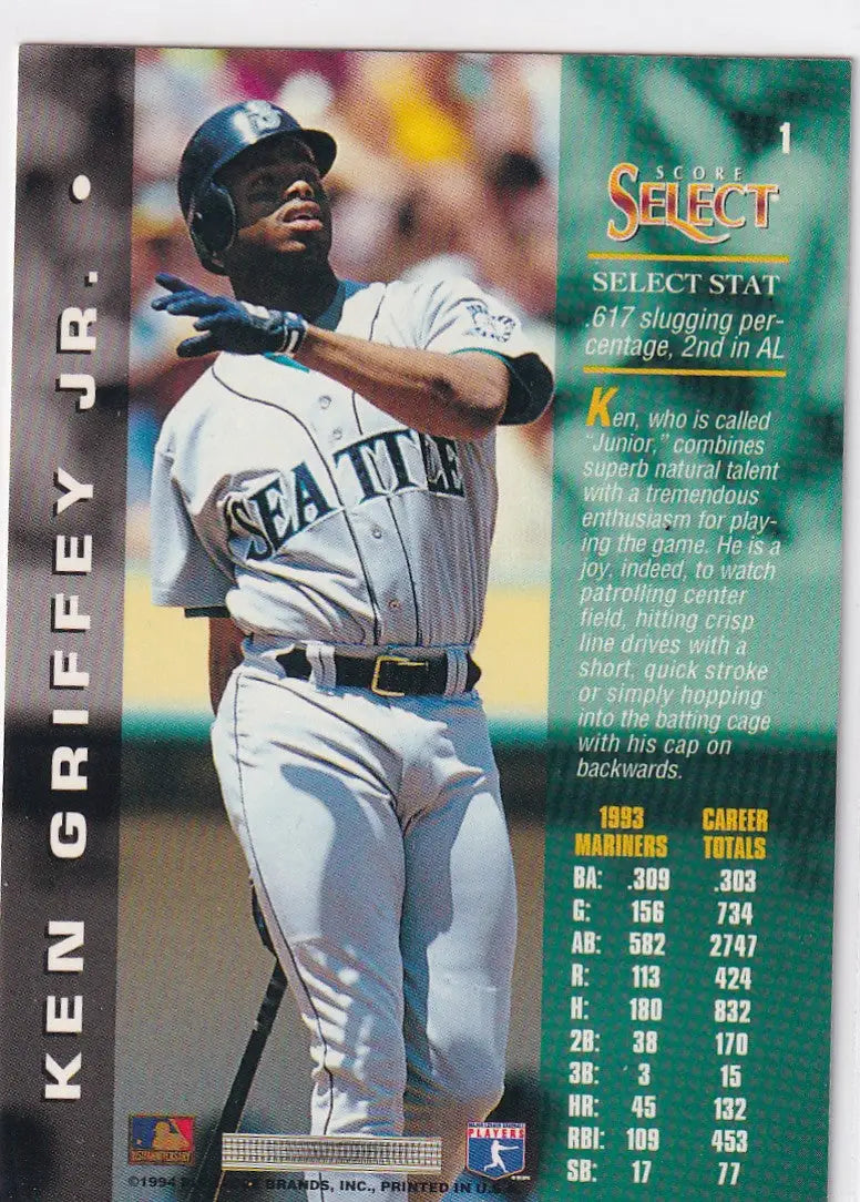 1994 PINNACLE #1 KEN GRIFFEY JR- SEATTLE MARINERS - Baseball Card Single
