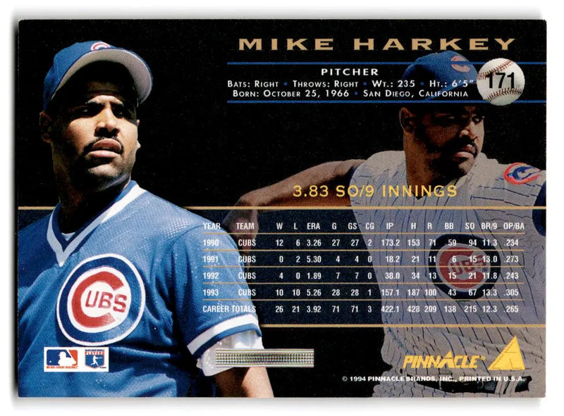 1994 Pinnacle #171 Mike Harkey - Baseball Card Single