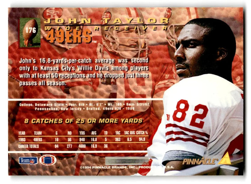1994 Pinnacle #176 John Taylor - Football Card Single