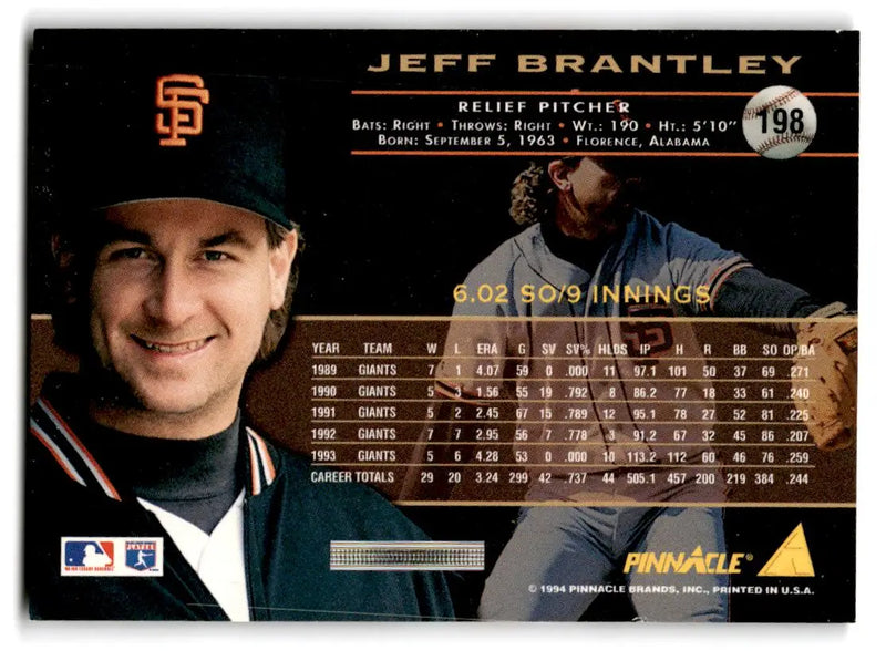1994 Pinnacle #198 Jeff Brantley - Baseball Card Single
