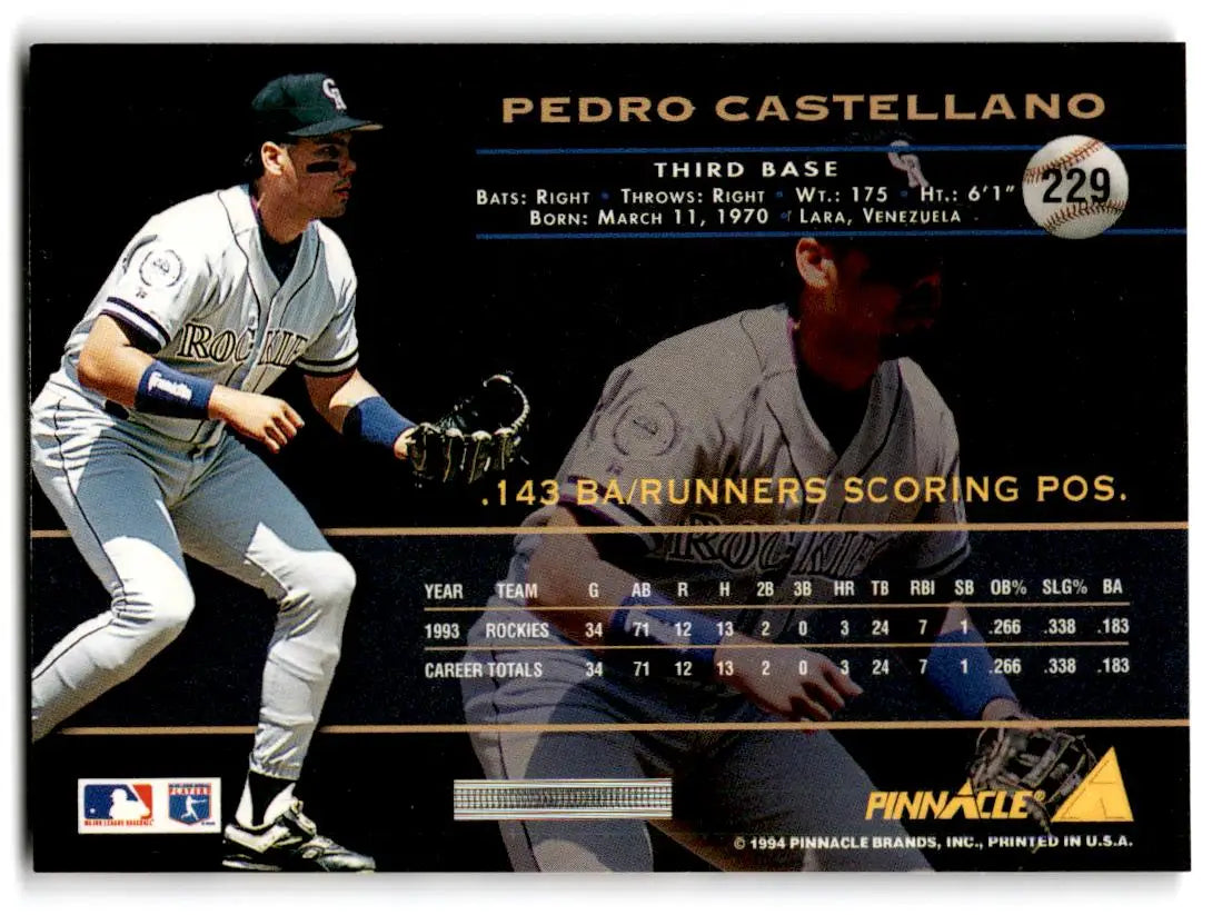 1994 Pinnacle #229 Pedro Castellano - Baseball Card Single