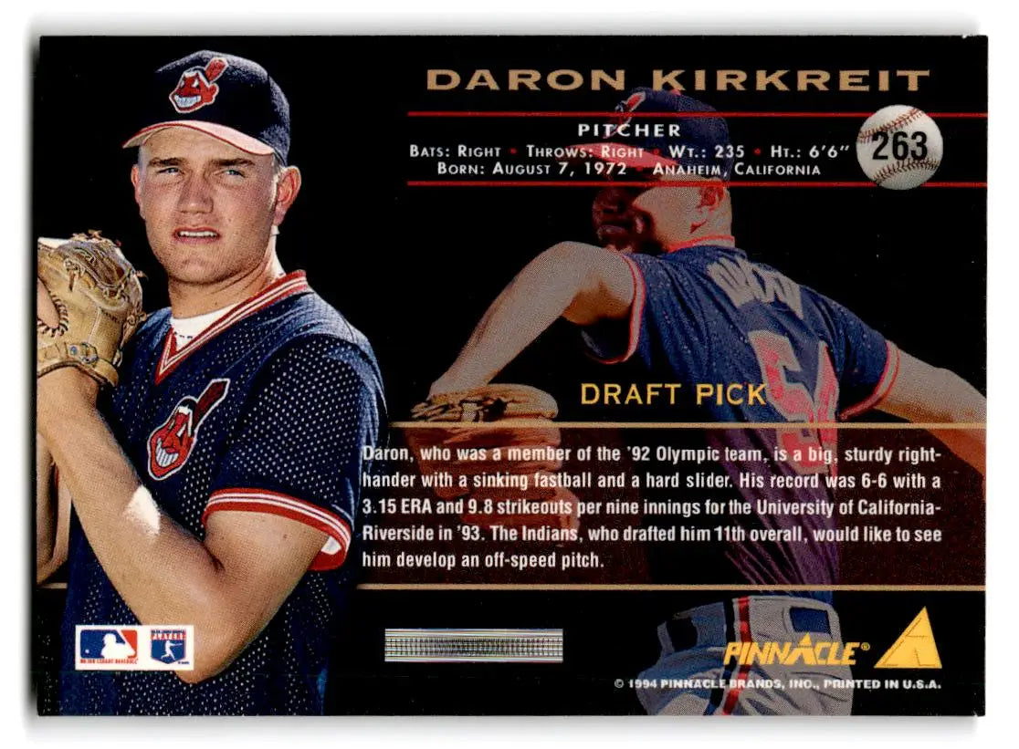 1994 Pinnacle #263 Daron Kirkreit - Baseball Card Single