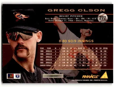 1994 Pinnacle #277 Gregg Olson NM ID:47253 - Baseball Card Single