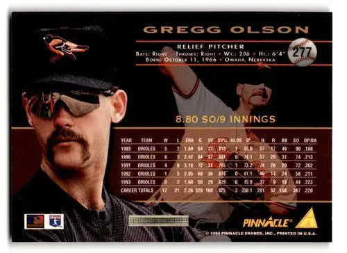 1994 Pinnacle #277 Gregg Olson NM ID:47258 - Baseball Card Single