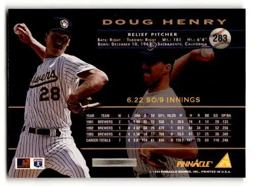 1994 Pinnacle #283 Doug Henry NM ID:47252 - Baseball Card Single