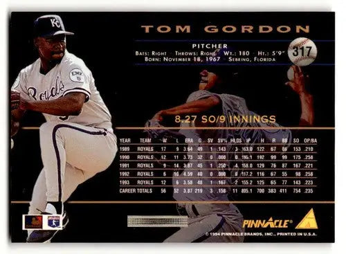 1994 Pinnacle #317 Tom Gordon NM ID:47273 - Baseball Card Single