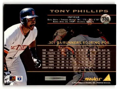 1994 Pinnacle #330 Tony Phillips NM ID:47276 - Baseball Card Single