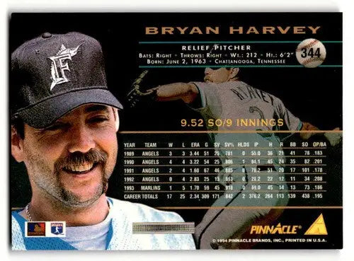 1994 Pinnacle #344 Bryan Harvey NM ID:47280 - Baseball Card Single